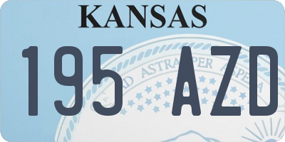 KS license plate 195AZD