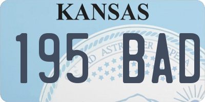 KS license plate 195BAD