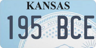KS license plate 195BCE