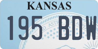 KS license plate 195BDW