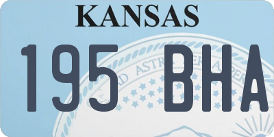KS license plate 195BHA