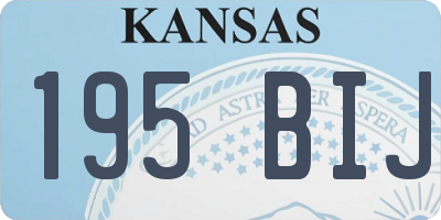 KS license plate 195BIJ