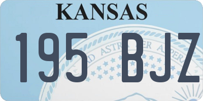 KS license plate 195BJZ