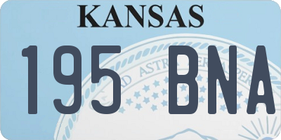 KS license plate 195BNA