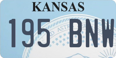 KS license plate 195BNW