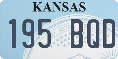 KS license plate 195BQD