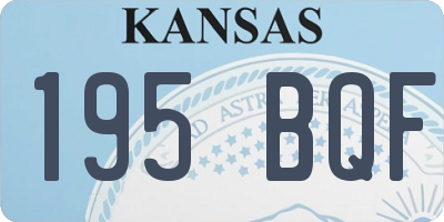 KS license plate 195BQF