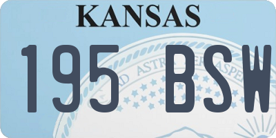 KS license plate 195BSW