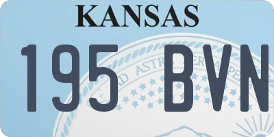 KS license plate 195BVN