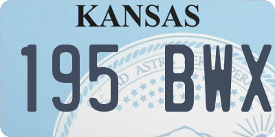 KS license plate 195BWX