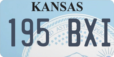 KS license plate 195BXI