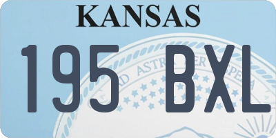 KS license plate 195BXL