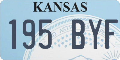 KS license plate 195BYF