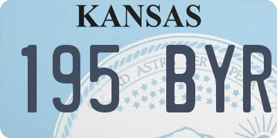 KS license plate 195BYR