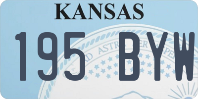 KS license plate 195BYW