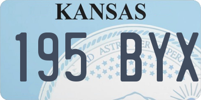 KS license plate 195BYX
