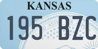 KS license plate 195BZC
