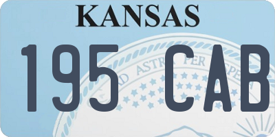 KS license plate 195CAB