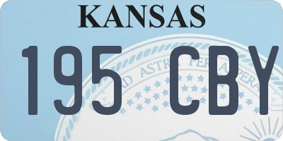 KS license plate 195CBY
