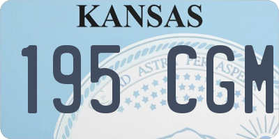 KS license plate 195CGM