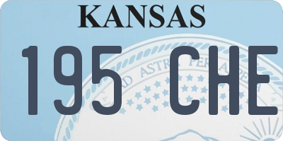 KS license plate 195CHE