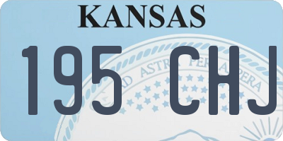 KS license plate 195CHJ