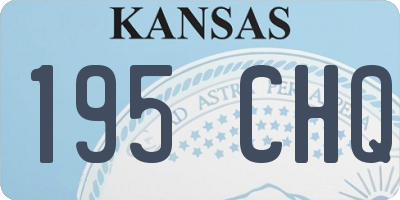 KS license plate 195CHQ