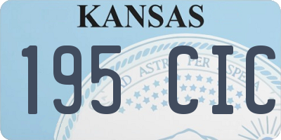 KS license plate 195CIC