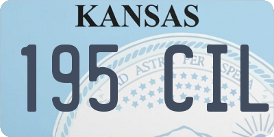 KS license plate 195CIL