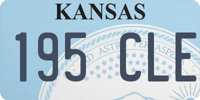 KS license plate 195CLE