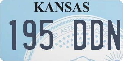 KS license plate 195DDN