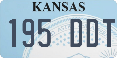 KS license plate 195DDT