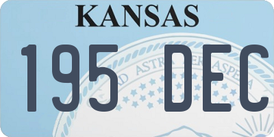 KS license plate 195DEC
