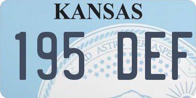 KS license plate 195DEF