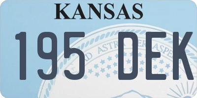 KS license plate 195DEK