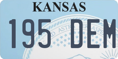 KS license plate 195DEM