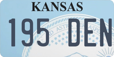 KS license plate 195DEN