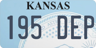 KS license plate 195DEP