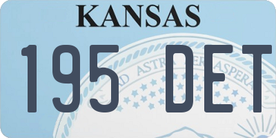 KS license plate 195DET