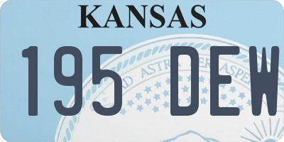 KS license plate 195DEW