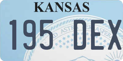 KS license plate 195DEX