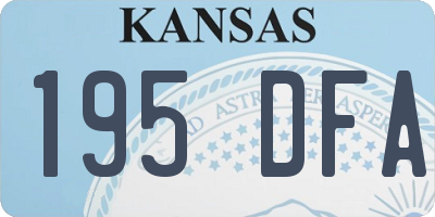 KS license plate 195DFA