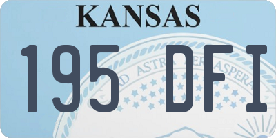 KS license plate 195DFI
