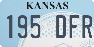 KS license plate 195DFR