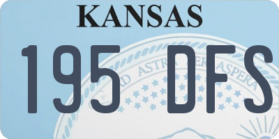 KS license plate 195DFS