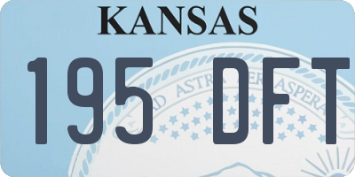 KS license plate 195DFT