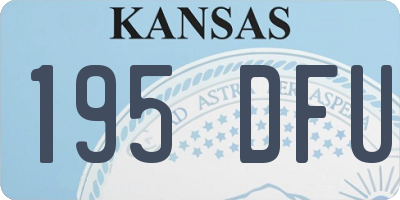 KS license plate 195DFU