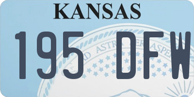KS license plate 195DFW