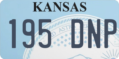 KS license plate 195DNP