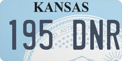 KS license plate 195DNR